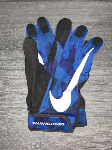 Rarely Used Blue & Black Nike Swingman , Large Batting Gloves