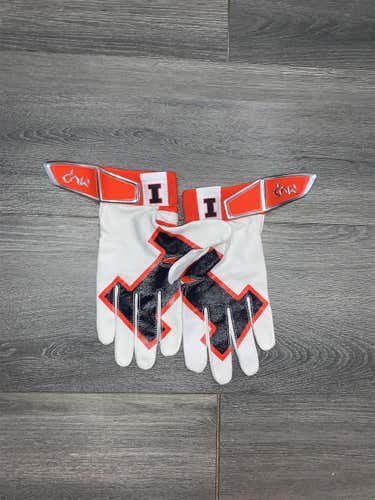 New White & Orange Large Illinois University Nike MVP’s