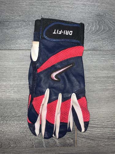 Blue/Red/White Used XL Nike Dr-Fit Batting Gloves