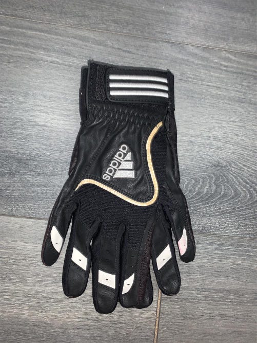 Black & White Used Large Adidas Batting Gloves