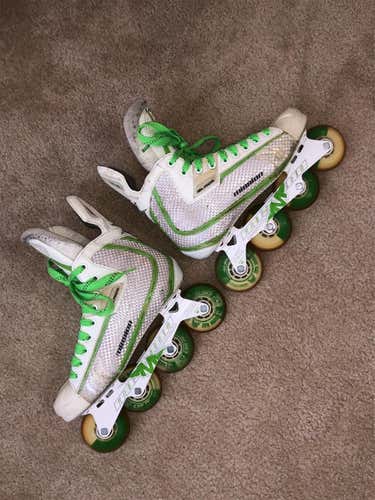 RARE Mission Boss Black Inline Roller Hockey Skates Senior Size 9D