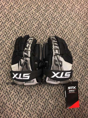 Black New STX Shield 300 Medium Goalie Gloves