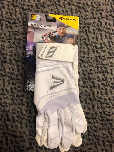 White New Mens XL Easton Walk off Batting Gloves