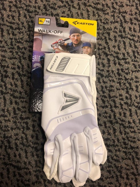 White New Mens  XL Easton Walk off Batting Gloves