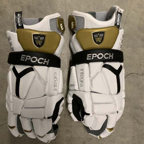 White New Player's Epoch Integra 13" Lacrosse Gloves