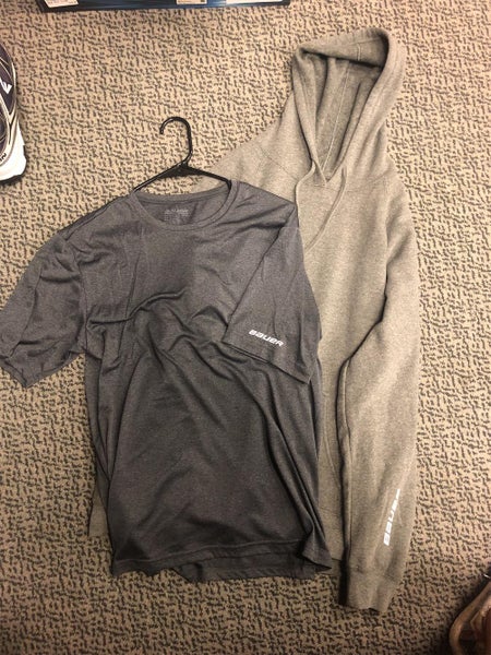 Bauer Gray Core Hoodie And Core T-shirt Adult Medium