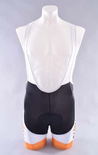 StageOne Classic Cycling Bib Shorts Men's Small Black White Orange Bike Bicycle