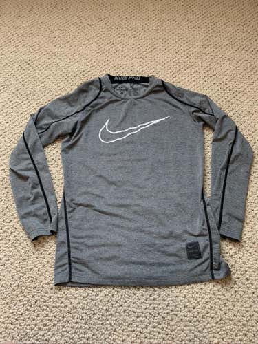 Youth Small - Nike Pro Compression Shirt - Steam Sanitized - Used/Like New - Gray