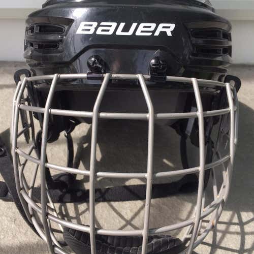 Black Medium Bauer IMS 5.0 Helmet W/ True Vision Cage Used