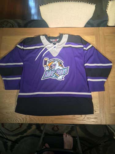 Purple Used Orlando Solar Bears  Hockey Goalie  Jersey Adult XXL