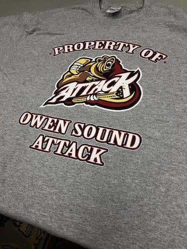 Owen Sound Attack Tshirt Gray New Adult Men's XL