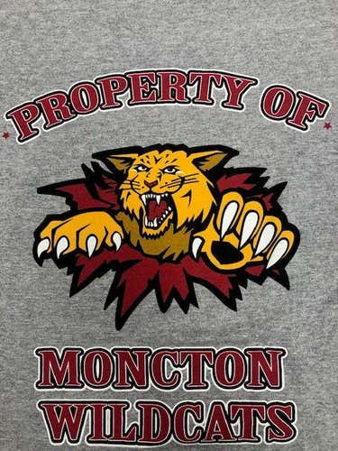 Moncton Wildcats Tshirt Gray New Adult Men's XL