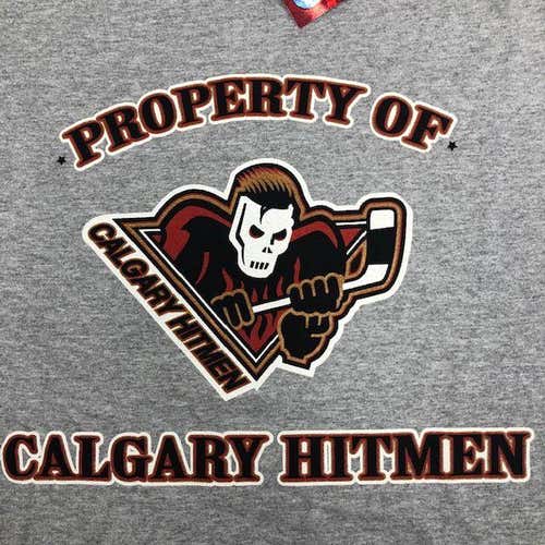 Calgary Hitmen Tshirt Gray New Adult Men's Large
