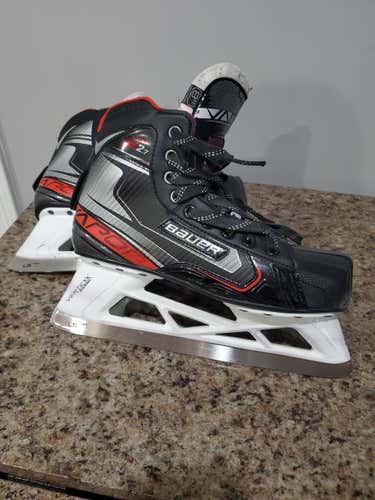 Used Senior Bauer Vapor X2.7 Hockey Goalie Skates Extra Wide Width Size 8