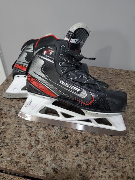 Used Senior Bauer Vapor X2.7 Hockey Goalie Skates Extra Wide Width Size 8
