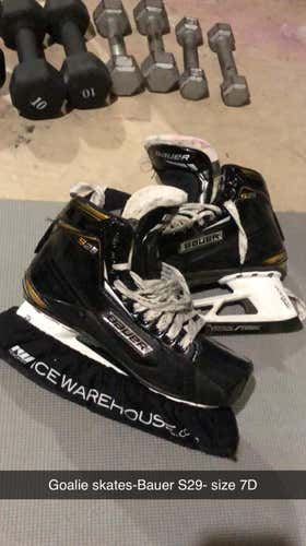 Senior Bauer Supreme S29 Regular Width Size 7 Hockey Goalie Skates