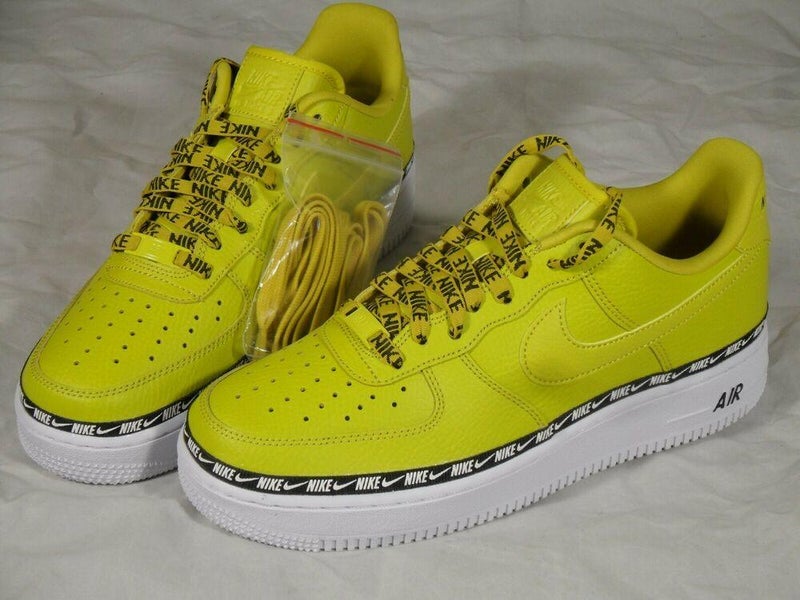 Womens Nike Air Force 1 AF1 Low Overbranding SE PRM Shoes Sneakers Citron 9.5