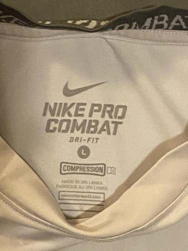 Nike Pro Combat - White Compression Used Youth Large