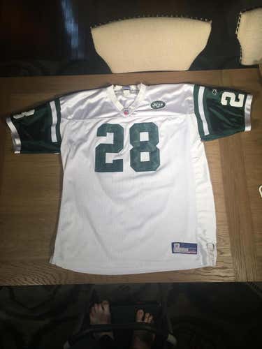 White Used  New York Jets Curtis Martin Adult Size 52 Reebok Jersey