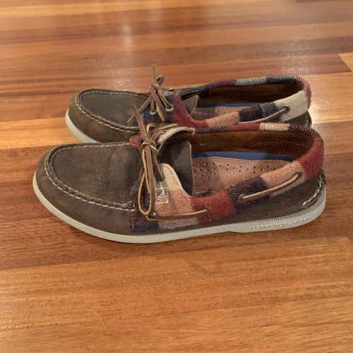 Brown Leather Flannel Men's Size 10 (Women's 11) Sperry Top Spider Boat Shoes