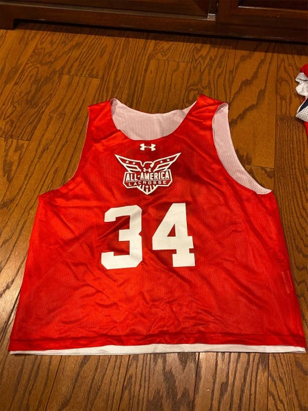 Red And White 2019 Under Armour All American Tryout Pinnie (#34)