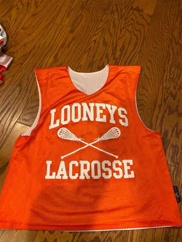 Orange And White Looneys Lacrosse Club Practice Pinnie (#42)