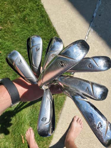 Used Men's TaylorMade Right Handed Burner 2.0 Iron Set Stiff Flex Steel Shaft 4-AW