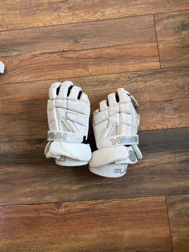 White Used Player's Maverik M4 13" Lacrosse Gloves
