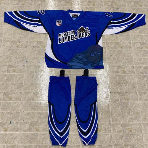 MUSKEGON LUMBERJACKS USHL PRO STOCK CAMP JERSEY/SOCKS