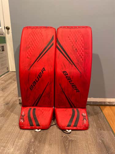Red Senior 35" Bauer Vapor 2X Pro Pro Stock Goalie Leg Pads