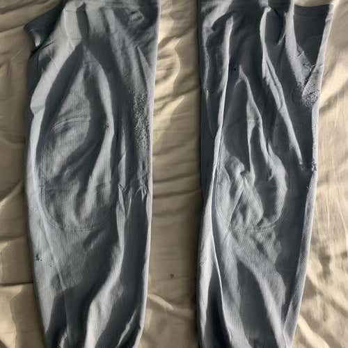 Senior Gray Polyester Velcro Hockey Socks Size 28