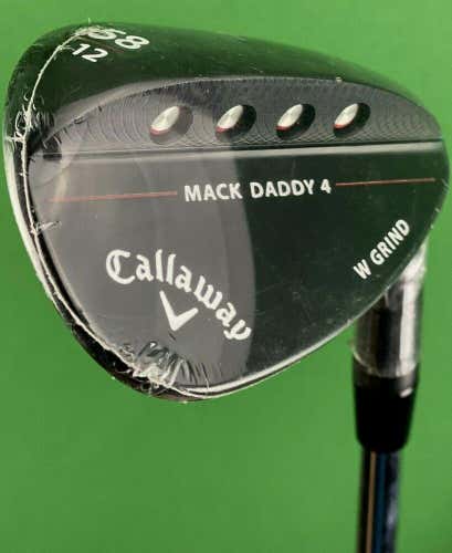 Callaway MD4 Mack Daddy 4 Black Lob LW Wedge 58-12* W Grind S200 NEW #74153