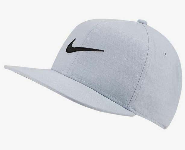 Nike AeroBill Golf Flat Bill Adjustable Snapback Hat Cap Grey/Black NEW #82061
