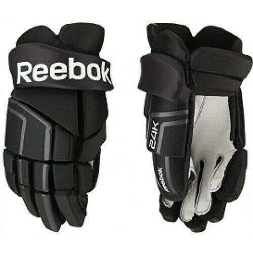RARE! Reebok 24k Kinetic Fit Senior Hockey Gloves - SAVE $30!!! - Black/White 14"