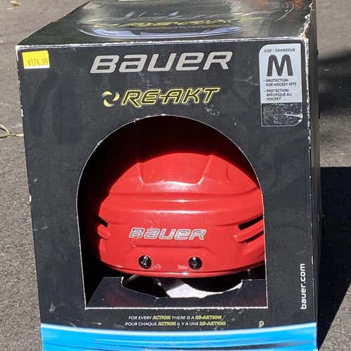 Red Used Medium Bauer Re-Akt Helmet