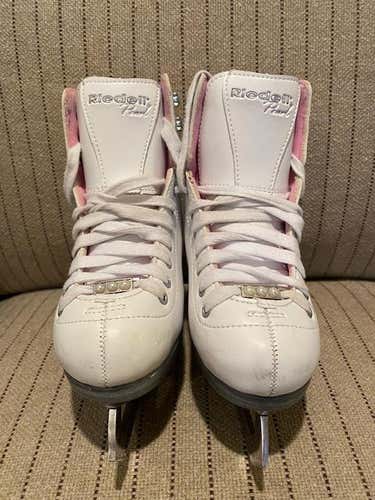 White Riedell Pearl Jr. Figure Skates Size J13
