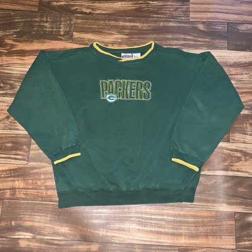 Vintage Green Bay Packers NFL Active Spellout Crewneck Sweatshirt Size L/XL