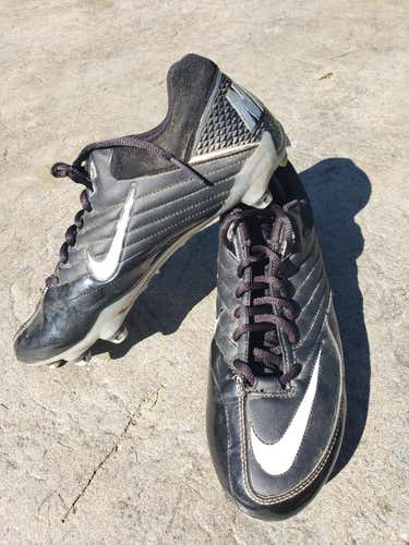 Black Used Adult Men's Size 9.0 (Women's 10) Molded Cleats Nike