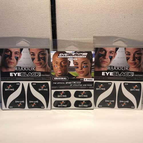 New MLL Denver Outlaws Lacrosse Eye Black | 6 Pairs