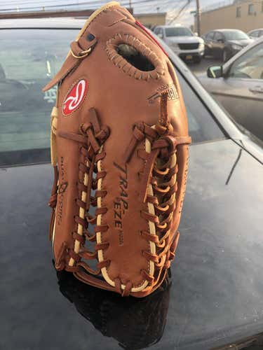 Brown Used Adult Rawlings Right Hand Throw Outfield Gold Glove Elite Baseball Glove 12.75"