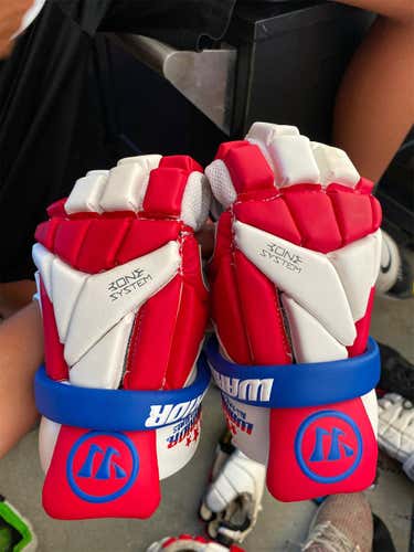 Red New Player's Warrior Evo 10" Lacrosse Gloves