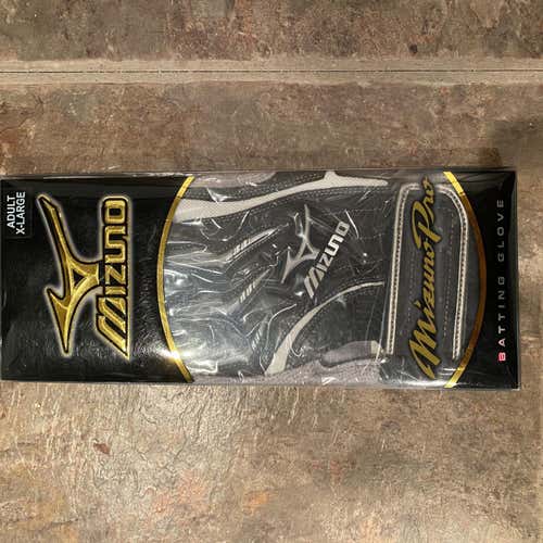 XL Mizuno Batting Gloves (Black)
