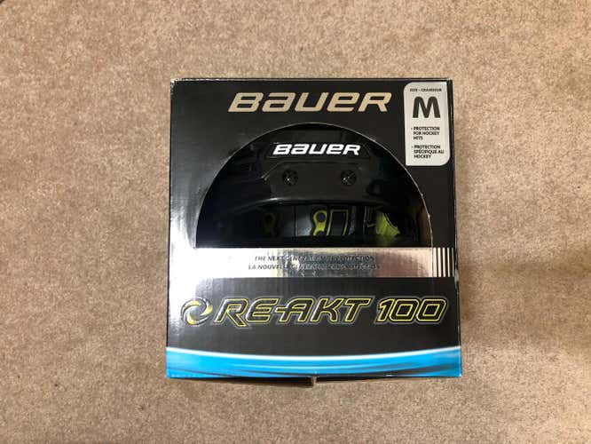 New Medium Bauer Re-Akt 100 Helmet Black Medium