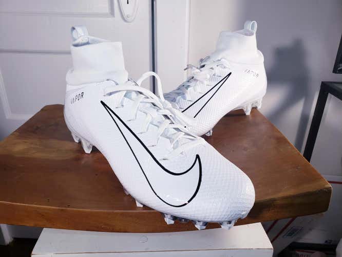 Nike Vapor Untouchable Pro 3 White Carbon Football Cleats Size 10.5