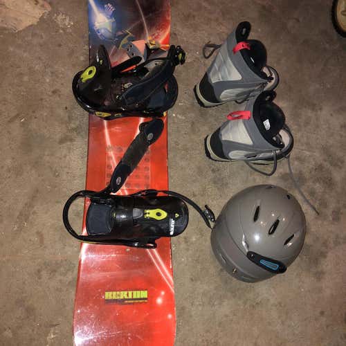 Burton With Bindings Youth Snowboard, Boots And Helmet
