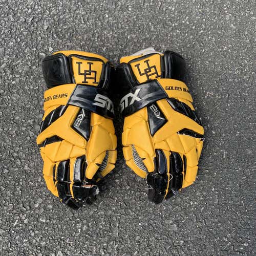Yellow Used Player's STX K18 13" Lacrosse Gloves