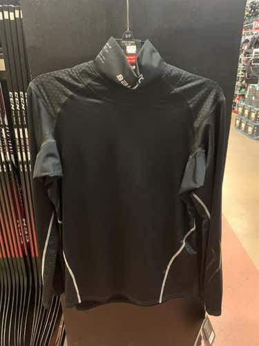 Black Senior Small Bauer Compression Shirt W/Kevlar Nec