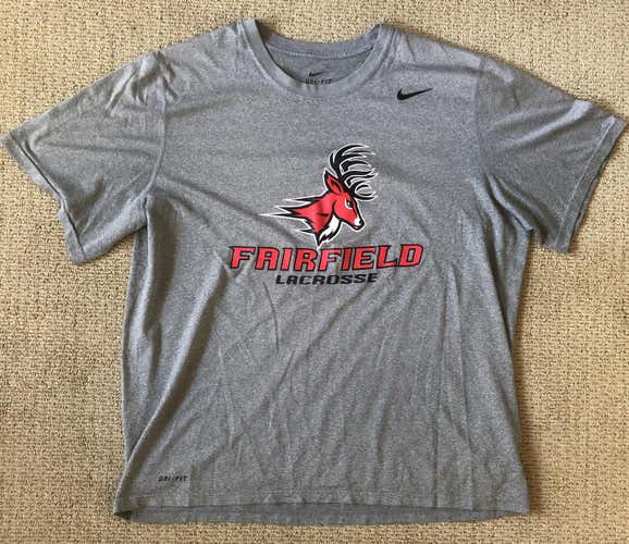Fairfield University Team Issued Lacrosse #55 Gray Men's XL Nike Shirt