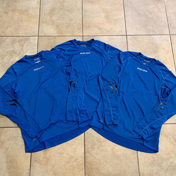 Lot of Three Bauer LE Premium Long Sleeve Grip Crew Tops Sz M