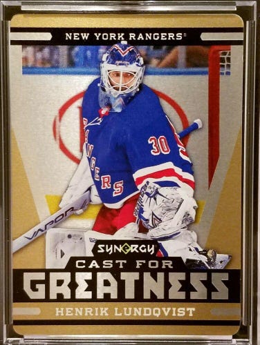 2018-19 UD Synergy HENRIK LUNDQVIST GOLD Cast For Greatness Metal Card #4/10